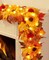 Garland for Mantle, Fall Garland with Lights Sunflower Maple Leaves Peony Marigold for Home Indoor Outdoor Decor